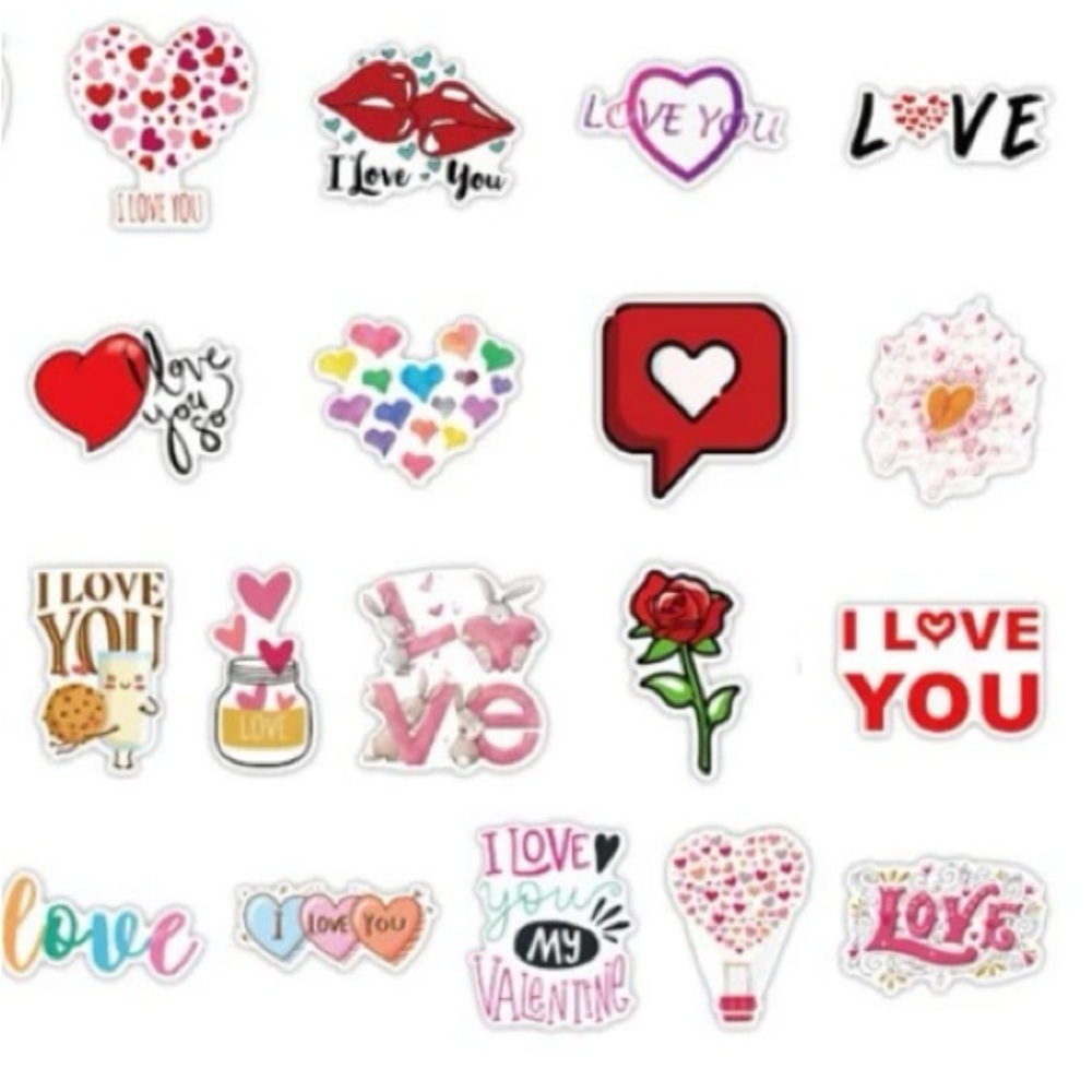 Valentine Love 50 Piece Vinyl Sticker Set - Picture 6 of 6